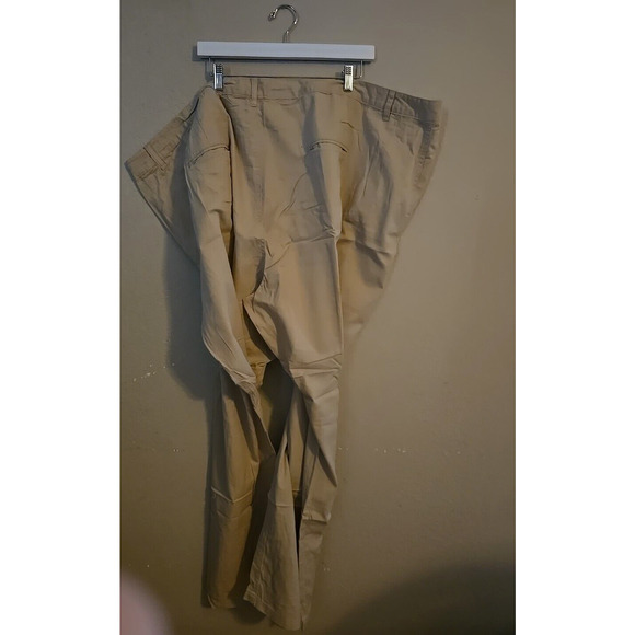 Woman Within Beige Straight Leg Classic Fit High Rise Casual Pants Womans Sz 38T - Picture 2 of 4